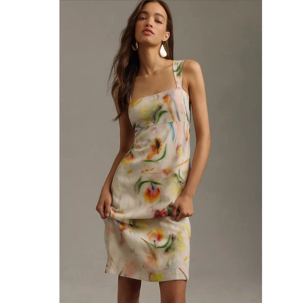 NWT Anthropologie Klaas Jonkman Sleeveless Square-Neck Linen Midi Dress $148  3X - Picture 2 of 5